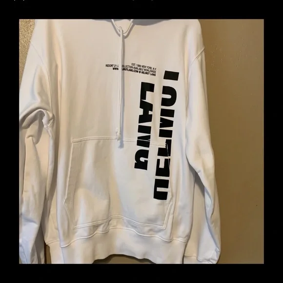 Helmet Lang Macro Mix Hoodie Sweatshirt size M white black hoodie
